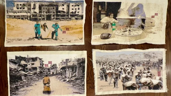 خيوط من دم ودمع.. “جدارية حرب الإبادة” توثق مأساة غزة في بينالي البندقية
