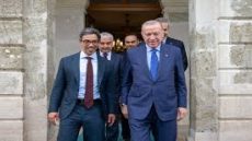 رئيس تركيا ومنصور بن زايد يبحثان علاقات التعاون بين البلدين